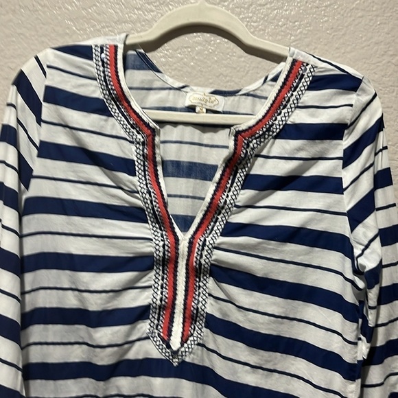 Mud Pie Navy and White Striped Swim Coverup - Picture 5 of 8